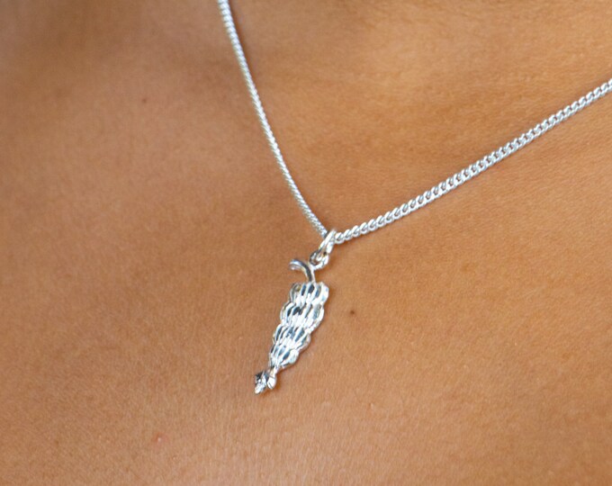 Banana Bunch Pendant with Chain in .925 Sterling Silver