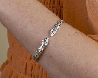 Frosted Grape Vine Bangle Handmade in sterling silver .925