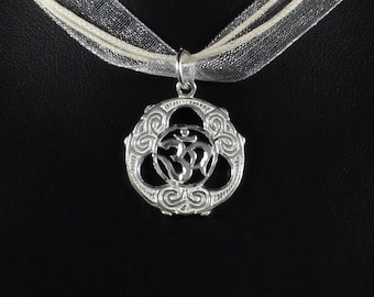 Handmade OM Pendant with Chain in 925 Sterling Silver