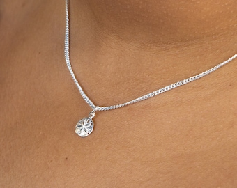Caribbean Small Sandollar Pendant with Chain in 925 Sterling Silver