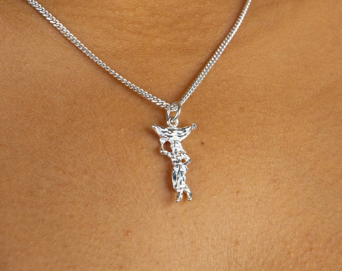Banana Lady Pendant with Chain in .925 Sterling Silver