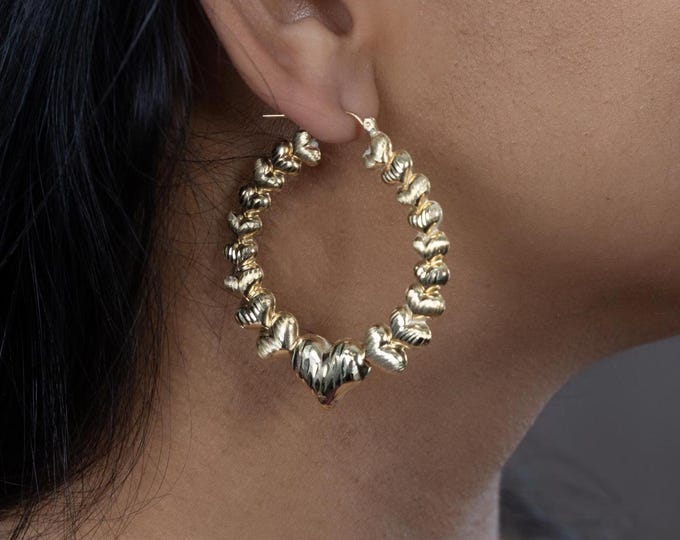 Large Lightweight Hoop Earrings in 10 Karat Yellow Gold