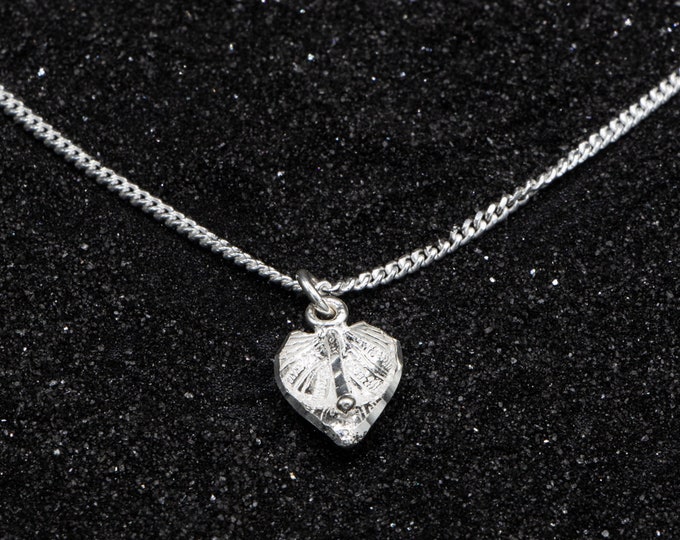 Caribbean Large Anthurium Flower Pendant or charm with Chain in .925 Sterling Silver