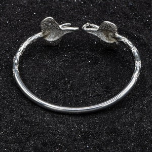 Large Elephant Head West Indian Bangle in .925 Sterling Silver with .150 thickness image 5