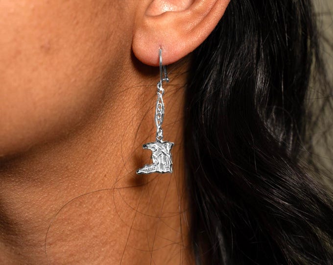 Trinidad Map Earrings in .925 Sterling Silver
