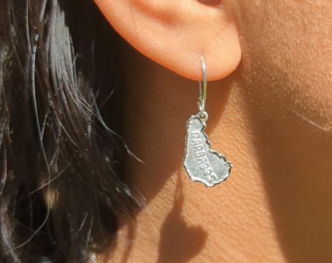 Barbados Short Hanging Earrings in .925 Sterling Silver