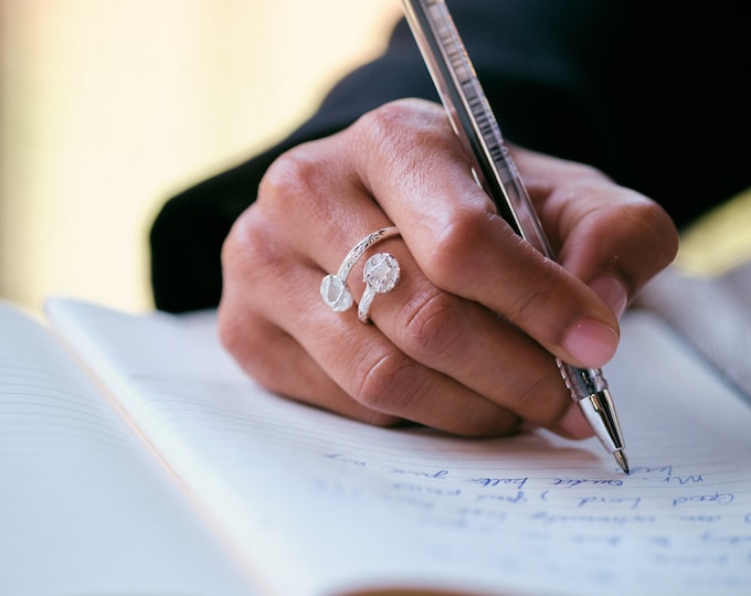 Adjustable West Indian Bangle style Ring with Steel Pan made in .925 Sterling Silver