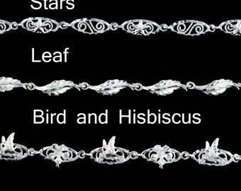 Sterling Silver West Indian Bracelet: Handmade Leaf, Hummingbird, Star Charm Bracelet