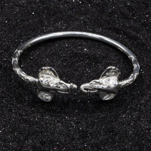 Large Elephant Head West Indian Bangle in .925 Sterling Silver with .150 thickness image 3