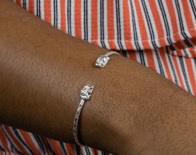 West Indian Bangle 090 Elephant Handmade in .925 Sterling Silver