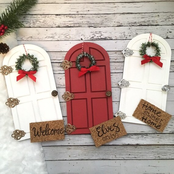 Elf Door Christmas Elf Door Fairy Door Red Elf Door Etsy