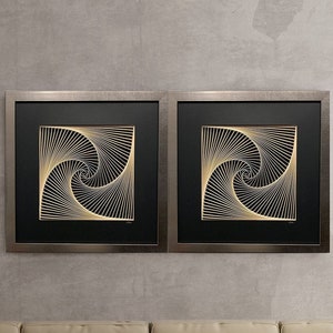 Scultura da parete geometrica a spirale 3D, regalo di anniversario in carta in rilievo 3D fatto a mano per il marito, regalo sostenibile per la nuova casa, decorazione da parete sopra il letto