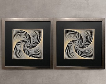 Arte mural de papel en espiral 3D: Escultura geométrica en filigrana