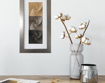 Quilling Paper Wall Art: Abstract Spiral Sculpture, Framed Origami Decor