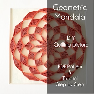 Pdf TEMPLATE 3D Paper Mandala Picture:  Model Origami Papercraft Pepakura template 3D Paper, Dorm decor - DIY kit digital PDF