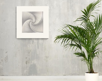 Spiral 3D Wall Art: Quilled Paper Sculpture, Modern Home Decor