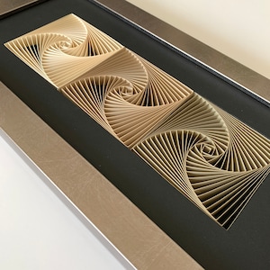 Gold Wall Sculpture, Wall decor, Paper sculpture,Wall hanging sculpture, Paper wall art,3d Sculpture art for wall,3d Spiral paper wall art,