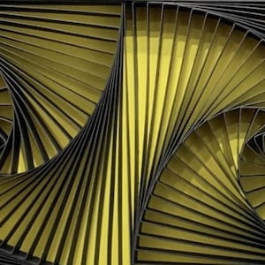 Sacred Geometry Art, Black and Yellow Modern Wall Sculpture, 3D Origami Decoration, Gift for Him, Engineer Gifts, Abstract Salon Decor