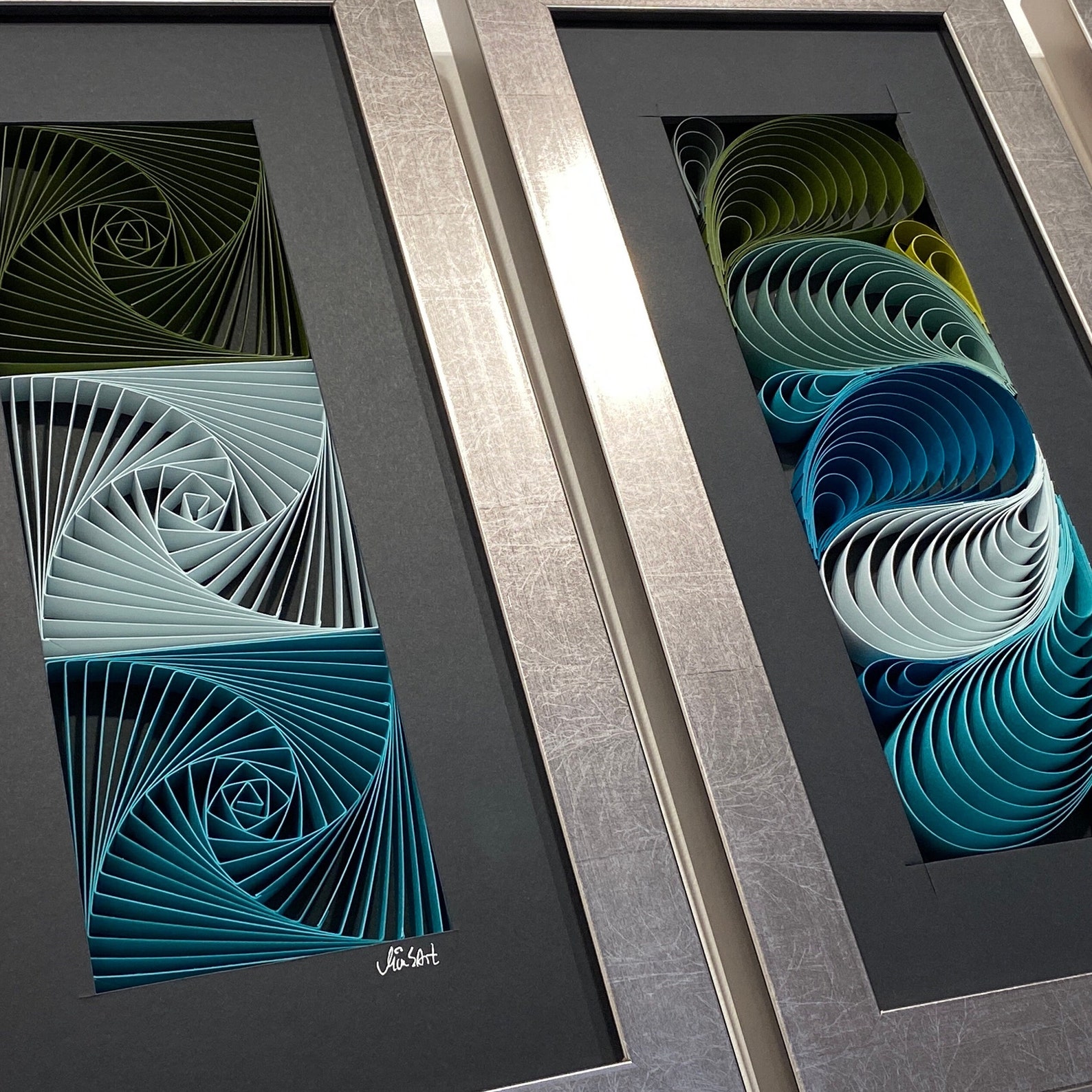 Turquoise Quill Paper Wall Art Set: 3D Abstract Ocean Sculpture - Etsy