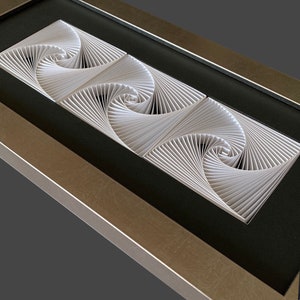 Arte de pared 3D de lujo, arte de pared estrecho en blanco y negro, arte de pared en filigrana vertical de 2 piezas, regalo de primer aniversario, regalo de graduación de maestría