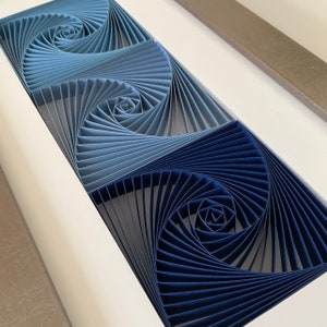 Beach Wall Art, Nautical wave Wall Art, Beach theme 3d wall decor, Blue Spiral Wave wall hanging,Sailor father&#39;s Lake house gift,Hygge house