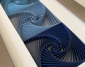 Decorazione murale a spirale blu: decorazione nautica in 3D con quilling