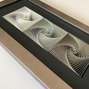 Brown Beige quilling wall art sculpture, modern wall art decor, 3d Spiral office decor paper anniversary gift for wife, first anniversary