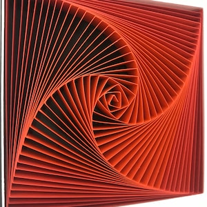 Déco murale rouge au-dessus du lit, art mural origami 3D, design d&#39;intérieur de bureau, art mural Qilling, cadeau professeur de mathématiques, premier anniversaire