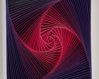 Arte Quilling: Escultura de papel 3D abstrata emoldurada (10x10)