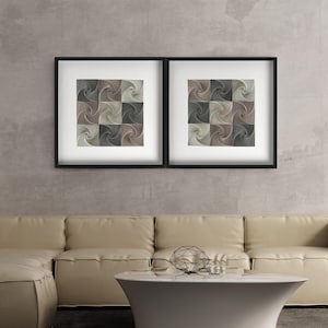 Hypnotic Spiral Circle Wall Decor, Over the bed brown white grey abstract wall decor, Origami art decoration, Extra large wall art abstract