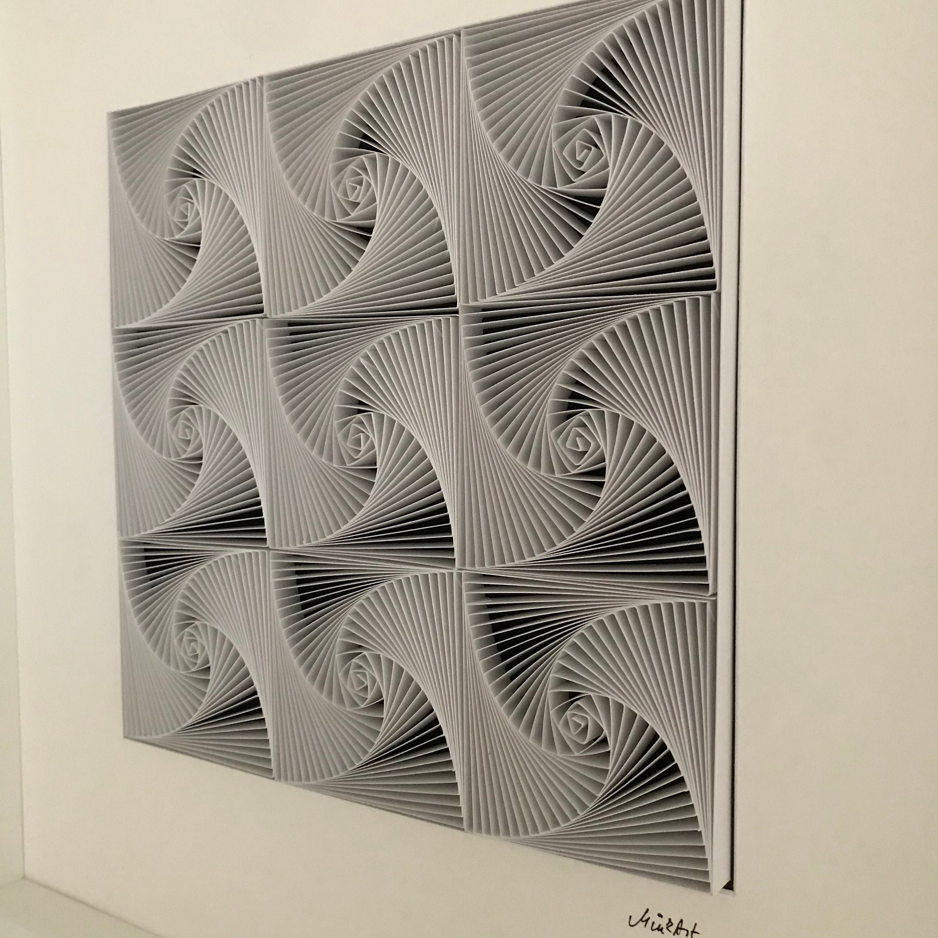 Large Wall Art Sculpture Blue and Grey Abstract Geometrical | Etsy