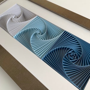 Luxury Origami decoration Sculpture, 3D Modern contemporary artwork, Vibrant wall art, Spiral Fractal optical illusion Picture, Wall Hanging