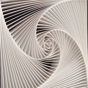 Spiral of life Modern Abstract Quilling Home Decor Black and White Wall Sculpture, Spiral & Square, Minimal design Wall Art, 3D Wall hanging