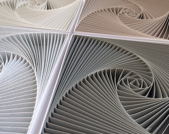 Quilled Paper Wall Art: Spiral & Square Sculpture Set