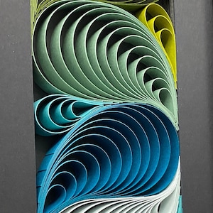 3d Paper Art Science Wall Sculpture, Housewarming gift, Origami Nature Wall Art, One Year Anniversary Gift, Colorful Lake House Wall Decor