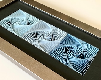 Arte murale cinetica in carta 3D: scultura a spirale psichedelica