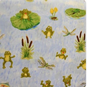 Frogs and Lily Pads Quilting Cotton Fabric by the yard