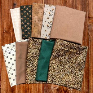 Brown and Ivory Fat Quarter Bundle | 10 Pieces