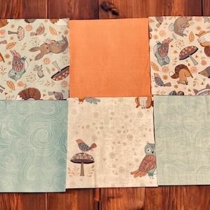 Sleeping Baby Animals Charm Pack | Fat Quarter Bundle | Jelly Roll | Precut Fabric | Quilt Kit