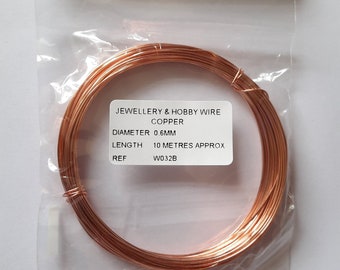 Bare Copper Round Wire | Dead Soft (0.6 mm) | 10Metres Jewelry making