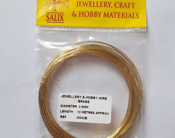 Brass Round Wire | Dead Soft (0.6 mm) | 10Metres Jewelry making