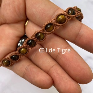 GEMS Macramé woven bracelets Semi Precious Pearl bracelets: Carnelian, Tiger's Eye, Turquoise Gift Idea image 9