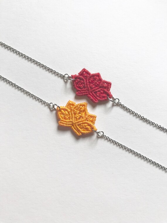 Bracelet Chaînette Et Fleur De Lotus En Macramé Bracelet De Poignet Ou De Cheville Bracelet Discret Et Minimaliste Bijoux En Macramé
