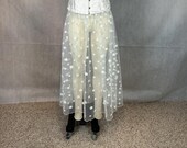 Vintage Daisy Embroidered Net Tulle Because Designer Inspired Maxi Skirt With Elastic Waist - Gender Inclusive & Size Inclusive