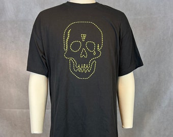 Oversized Black Graphic T-Shirt with Neon Green Skull - A Wardrobe Basic