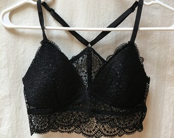 Vintage Inspired Black Lace Bralette