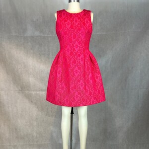 Vintage Designer Hot Pink Architectural, Pannier Skirted Statement Dress - Scuba Neoprene Fabric - Lace Covered & Fully Lined - Etsy Vintage Designer Hot Pink Architectural, Pannier Skirted Statement Dress - Scuba Neoprene Fabric - Lace Covered & Fully Lined - Etsy