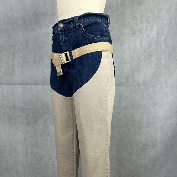 Upcycled Two Tone Jeans - Unisex