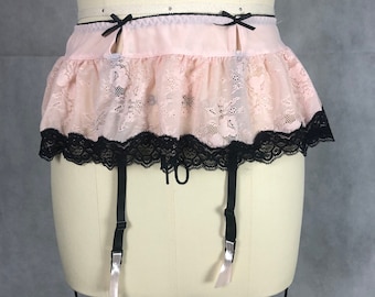 Vintage Lily of France Garter Belt: Black White Lace, Hot Pink Satin - Etsy Vintage Lily of France Garter Belt: Black White Lace, Hot Pink Satin - Etsy