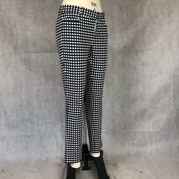 Vintage Stretch Black & White Checked Cigarette P… - image 2